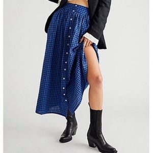 NWT Free People X KINGA SCILLA Ikki Check Gingham Skirt Z80-26
